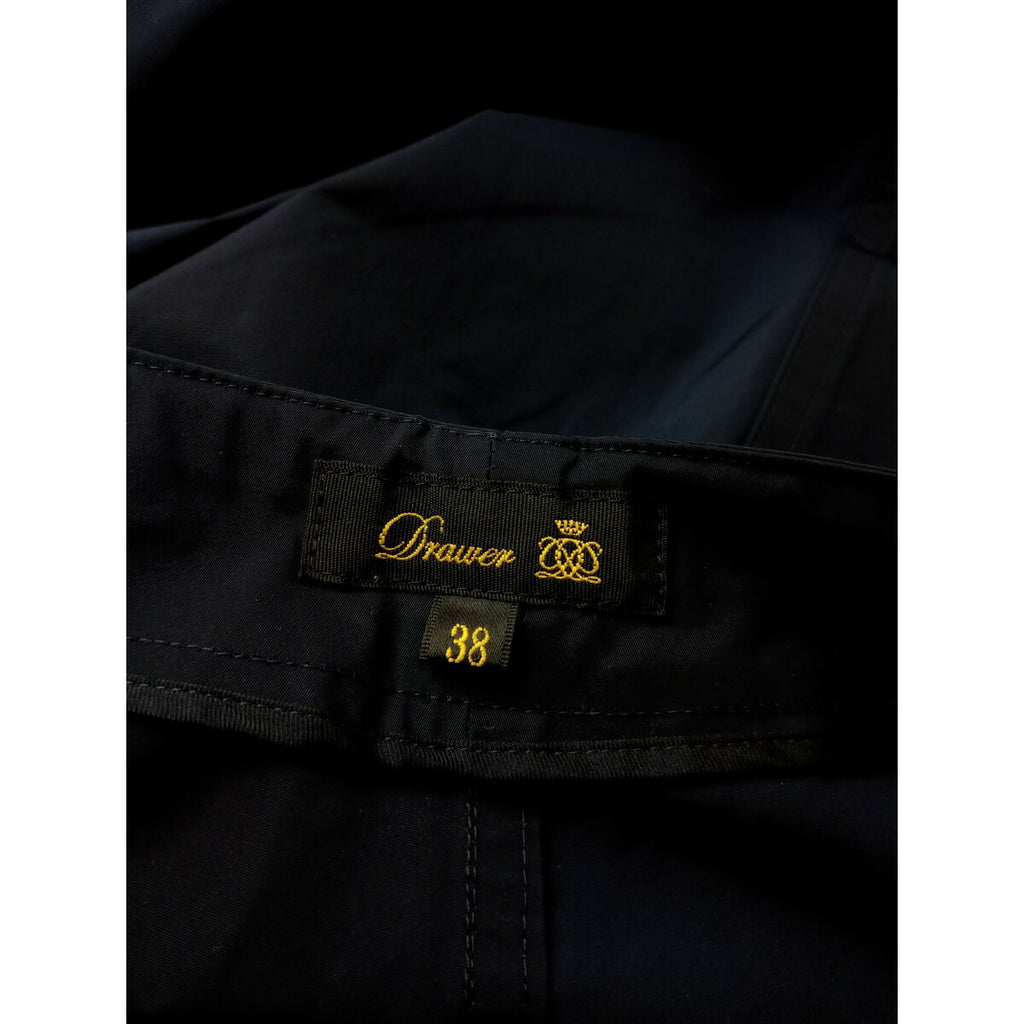 Drawer ドゥロワー タック テーパード パンツ ネイビー 38【中古】