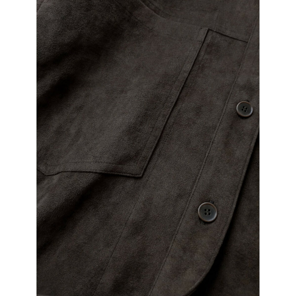 新品 25AW アパルトモン L'Appartement ULTRASUEDE JACKET フェイク スエード シャツ ジャケット ダークブラウン F