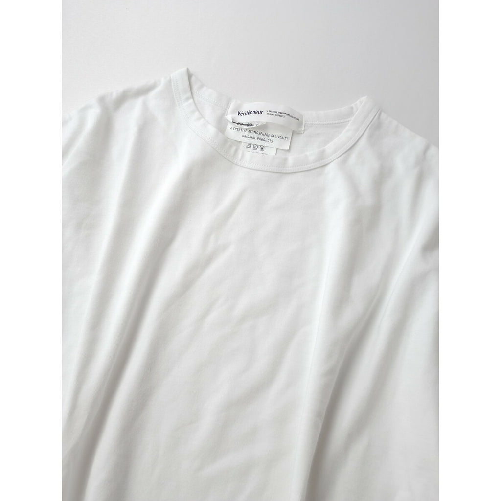 Veritecoeur ヴェリテクール コットン 綿 100％ 半袖 Tシャツ カットソー トップス 白 ホワイト【中古】