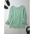 THE SHINZONE シンゾーン MARINE BORDER TEE コットン 綿 100％ マリン ボーダー Tシャツ トップス 長袖 カットソー グリーン 白 F【中古】
