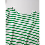 THE SHINZONE シンゾーン MARINE BORDER TEE コットン 綿 100％ マリン ボーダー Tシャツ トップス 長袖 カットソー グリーン 白 F【中古】