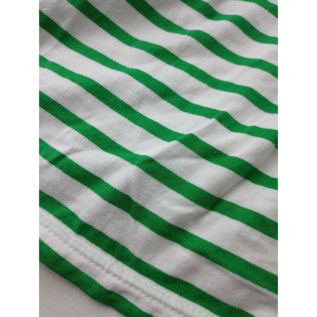THE SHINZONE シンゾーン MARINE BORDER TEE コットン 綿 100％ マリン ボーダー Tシャツ トップス 長袖 カットソー グリーン 白 F【中古】