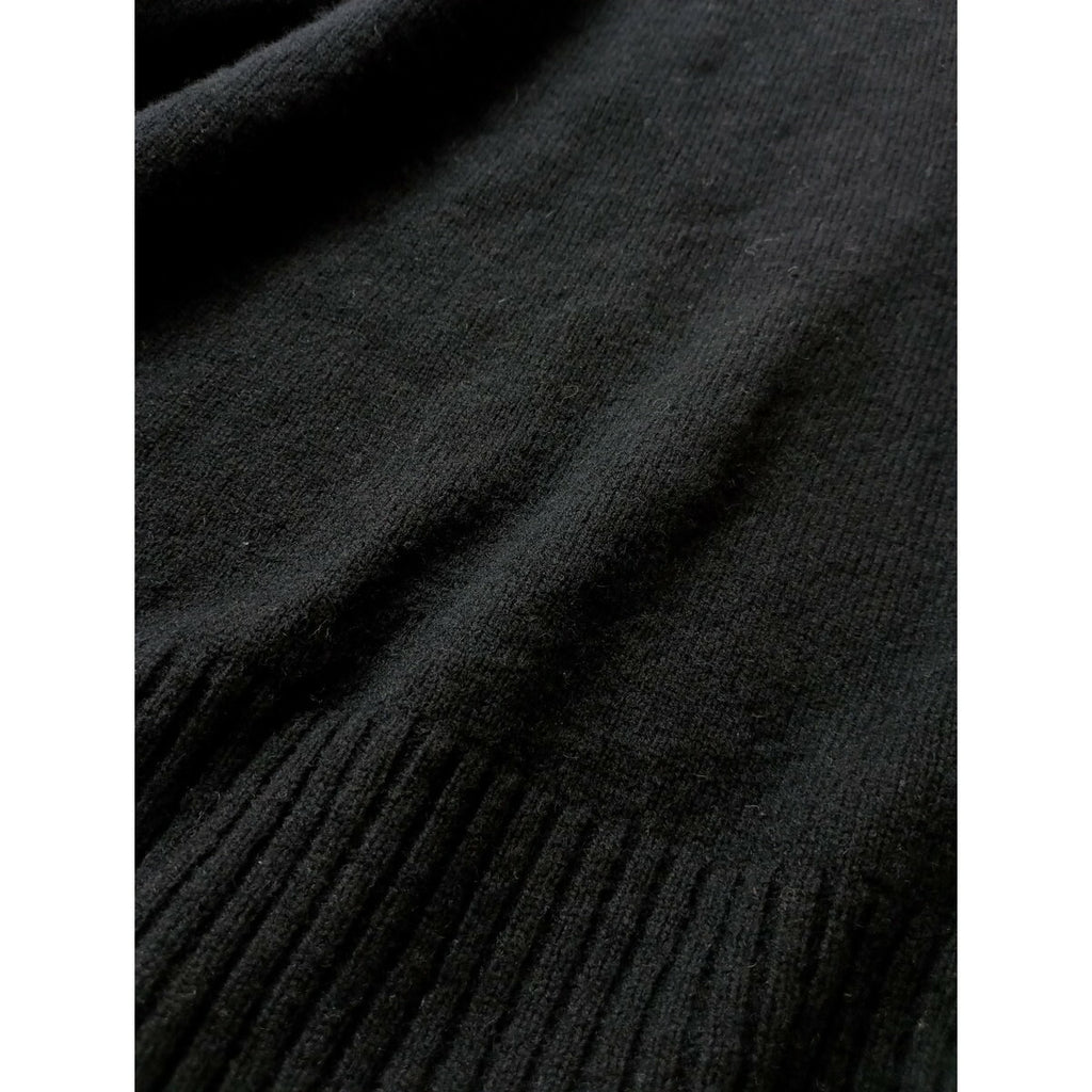 mizuiro ind ミズイロインド crew neck vest クルーネック ニット ベスト 黒 ブラック ウール 毛 混 (11M＋0107) 【中古】