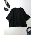 25AW evam eva エヴァムエヴァ linen pullover リネン プルオーバー トップス 黒 ブラック M【中古】