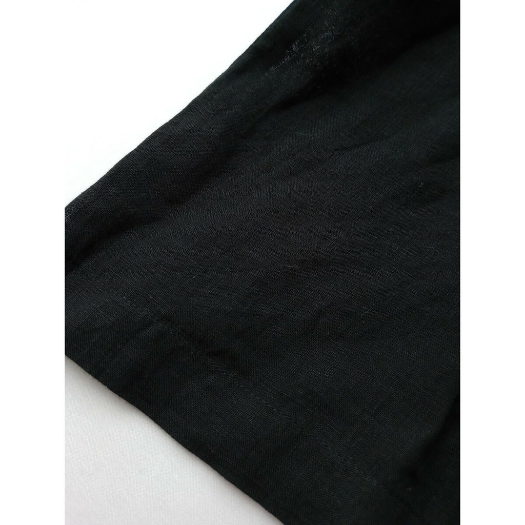 25AW evam eva エヴァムエヴァ linen pullover リネン プルオーバー トップス 黒 ブラック M【中古】