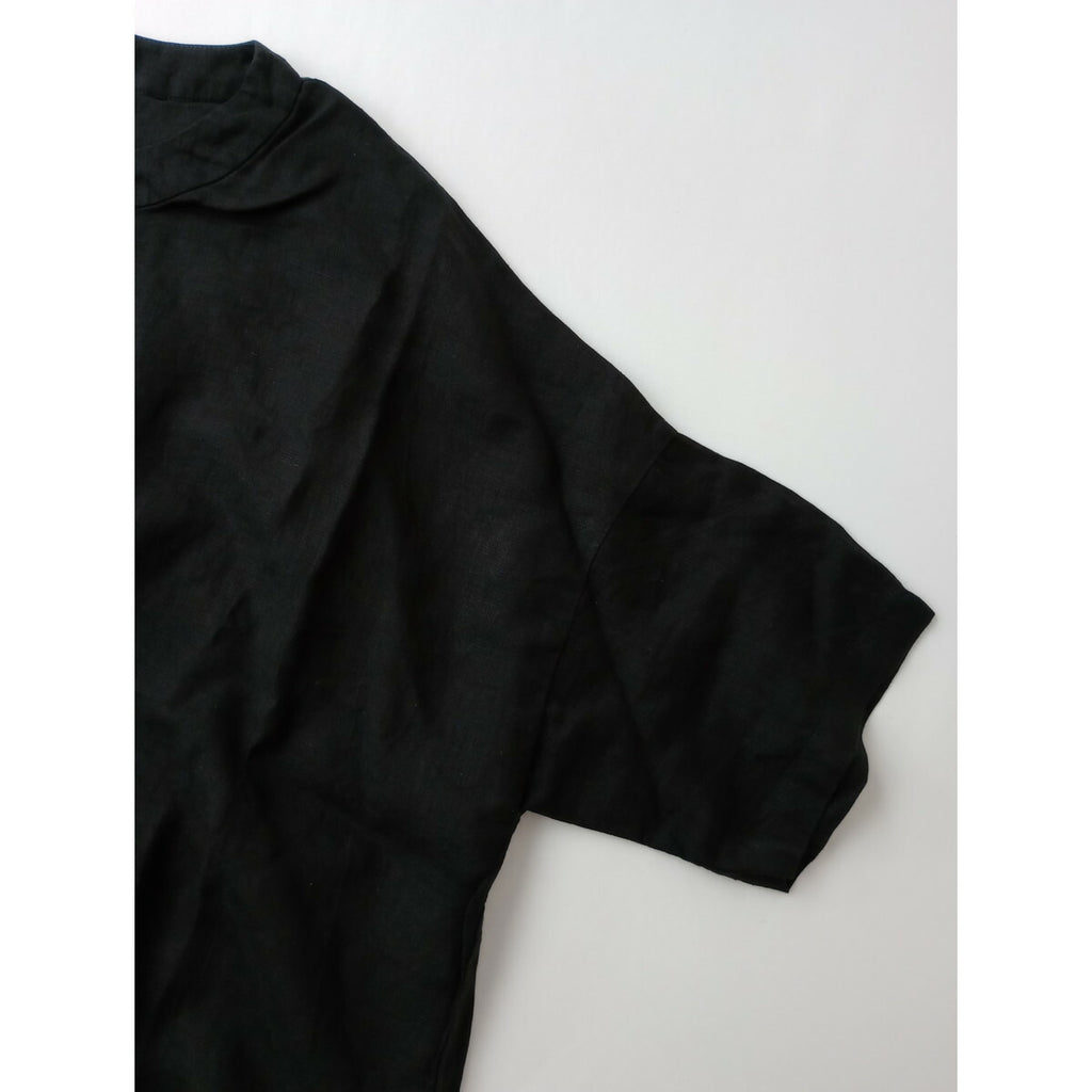 25AW evam eva エヴァムエヴァ linen pullover リネン プルオーバー トップス 黒 ブラック M【中古】