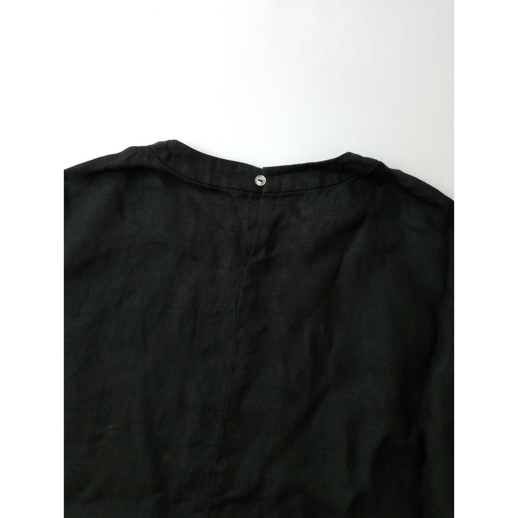 25AW evam eva エヴァムエヴァ linen pullover リネン プルオーバー トップス 黒 ブラック M【中古】