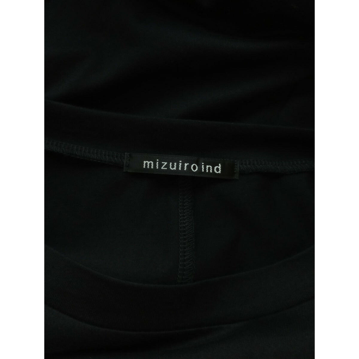 mizuiro ind ミズイロインド ワイド 裾チュール Ｔシャツ カットソー トップス 黒 ブラック【中古】