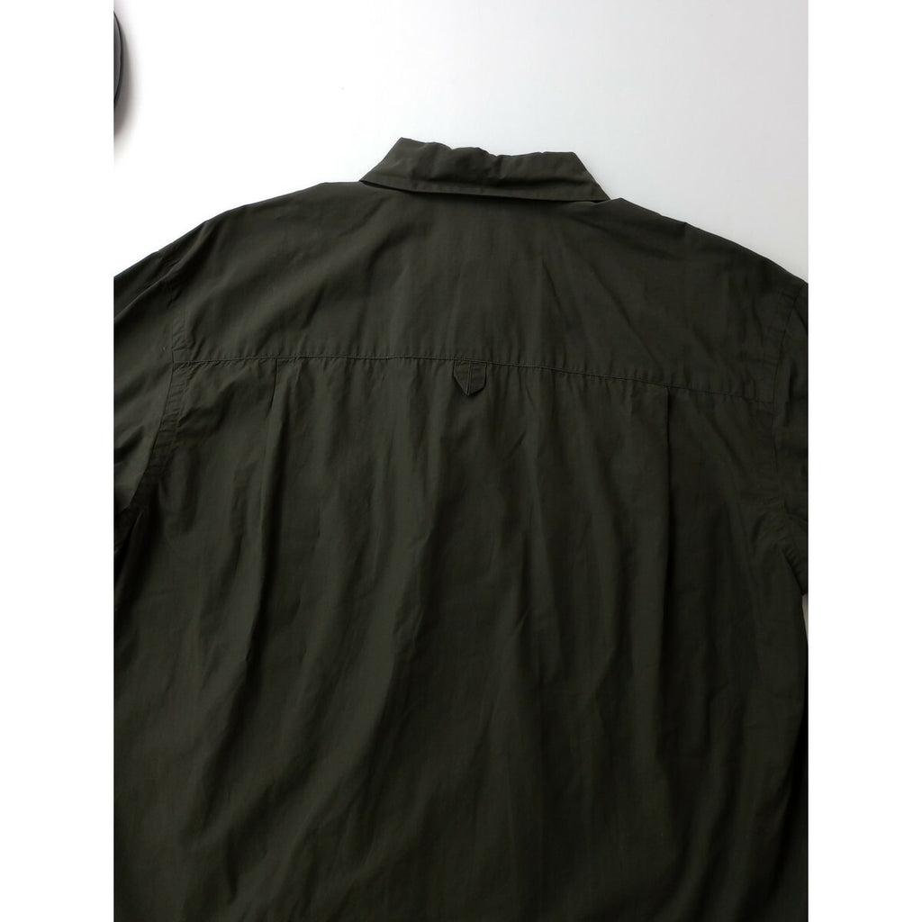 MARGARET HOWELL マーガレットハウエル FINE COTTON POPLIN SHIRT コットン 綿 100％ プルオーバー 長袖 シャツ 1 カーキ【中古】