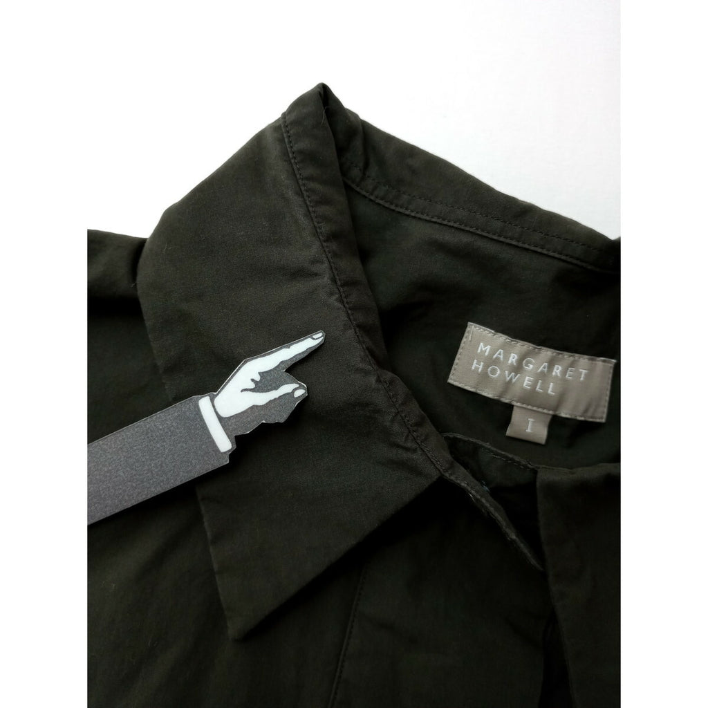 MARGARET HOWELL マーガレットハウエル FINE COTTON POPLIN SHIRT コットン 綿 100％ プルオーバー 長袖 シャツ 1 カーキ【中古】