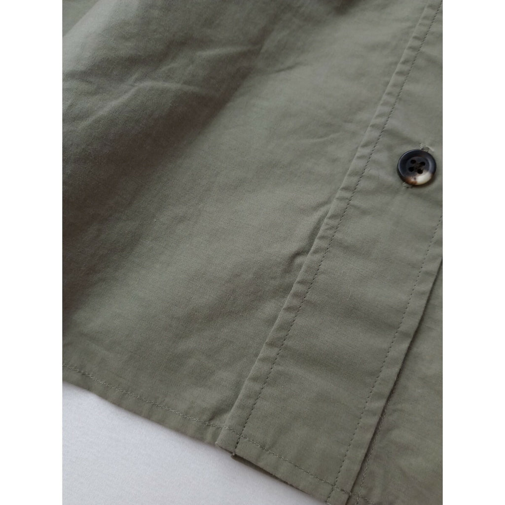 MARGARET HOWELL マーガレットハウエル COTTON WOOL POPLIN SHIRT 長袖 ブラウス シャツ トップス カーキ 2【中古】
