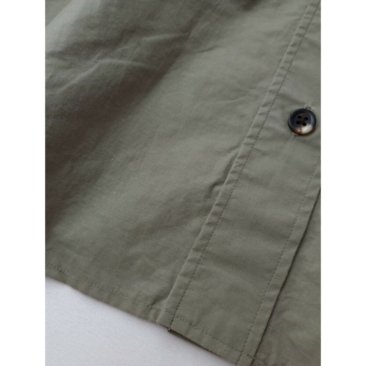 MARGARET HOWELL マーガレットハウエル COTTON WOOL POPLIN SHIRT 長袖 ブラウス シャツ トップス カーキ 2【中古】