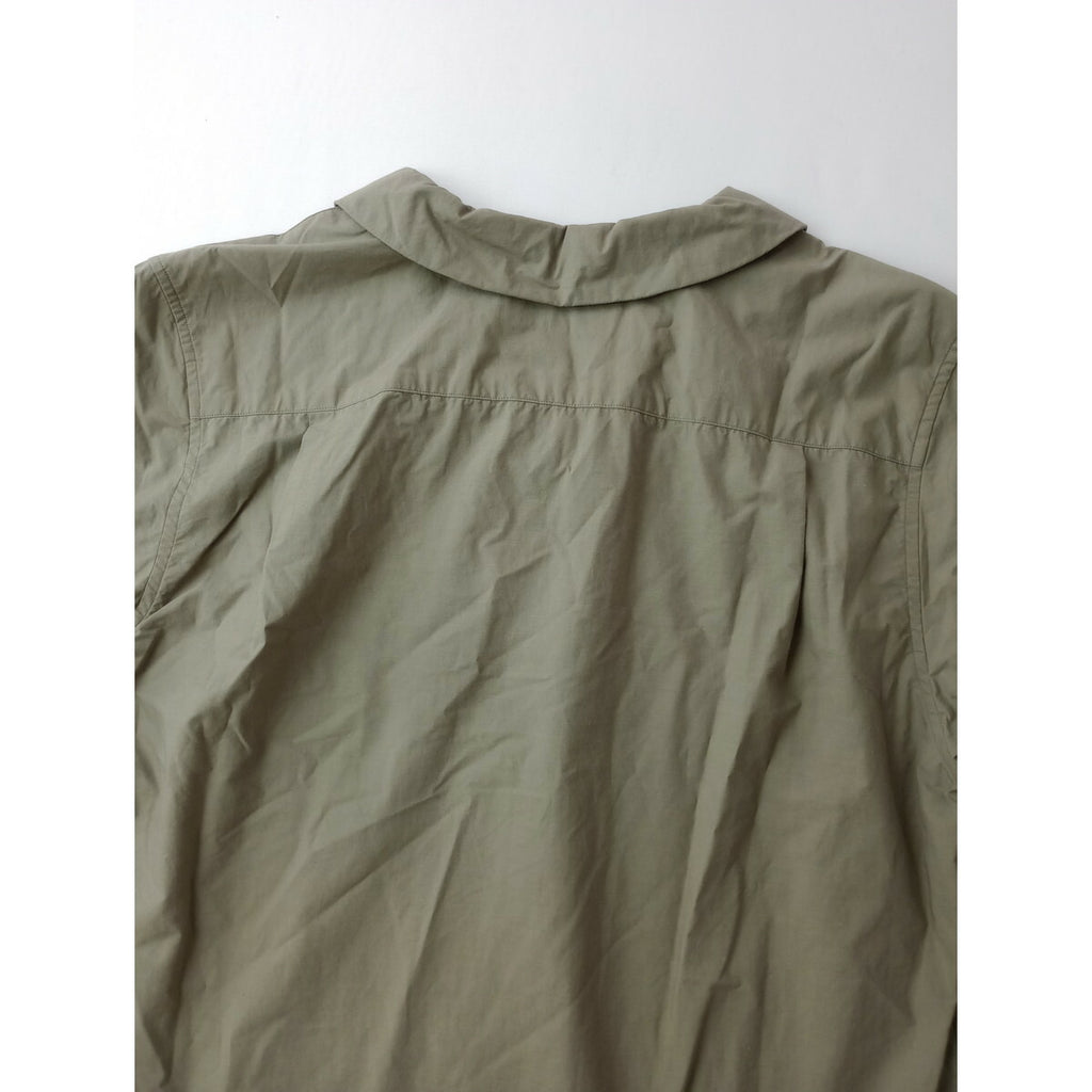 MARGARET HOWELL マーガレットハウエル COTTON WOOL POPLIN SHIRT 長袖 ブラウス シャツ トップス カーキ 2【中古】