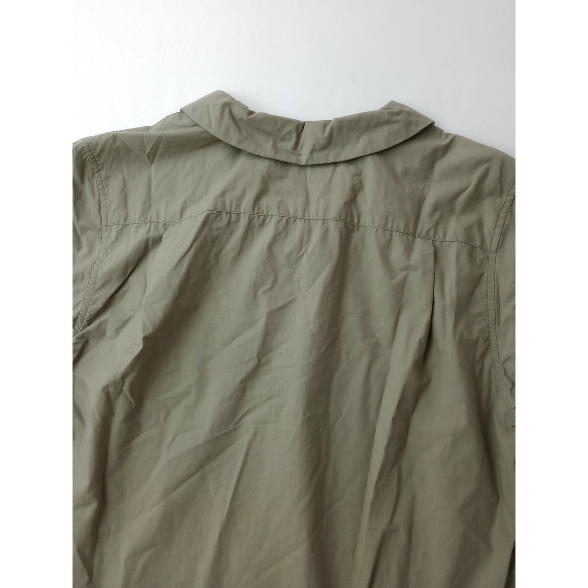 MARGARET HOWELL マーガレットハウエル COTTON WOOL POPLIN SHIRT 長袖 ブラウス シャツ トップス カーキ 2【中古】