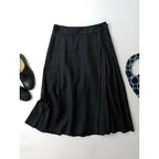 MARGARET HOWELL マーガレットハウエル LARGE CHECK WOOL COTTON SKIRT チェック ウール コットン スカート 1 黒 ブラック【中古】