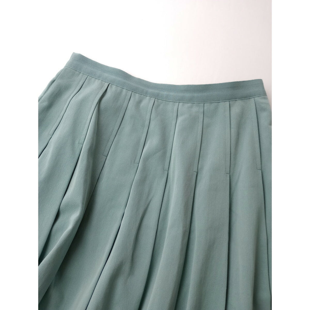MARGARET HOWELL マーガレットハウエル SOFT GABARDINE プリーツ スカート ブルー 2【中古】