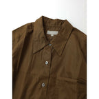 MARGARET HOWELL マーガレットハウエル FINE COTTON POPLIN SHIRT ファイン コットン 綿 100％ ポプリン シャツ ブラウン 1 長袖 茶色【中古】