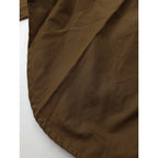 MARGARET HOWELL マーガレットハウエル FINE COTTON POPLIN SHIRT ファイン コットン 綿 100％ ポプリン シャツ ブラウン 1 長袖 茶色【中古】