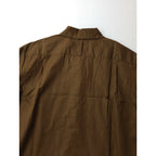 MARGARET HOWELL マーガレットハウエル FINE COTTON POPLIN SHIRT ファイン コットン 綿 100％ ポプリン シャツ ブラウン 1 長袖 茶色【中古】