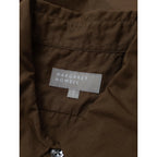 MARGARET HOWELL マーガレットハウエル FINE COTTON POPLIN SHIRT ファイン コットン 綿 100％ ポプリン シャツ ブラウン 1 長袖 茶色【中古】