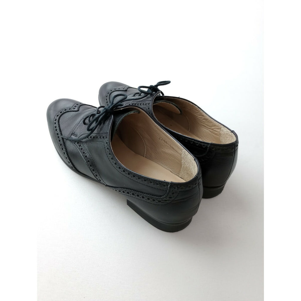 MARGARET HOWELL マーガレットハウエル レザー シューズ ウイングチップ 靴 黒 ブラック 22【中古】