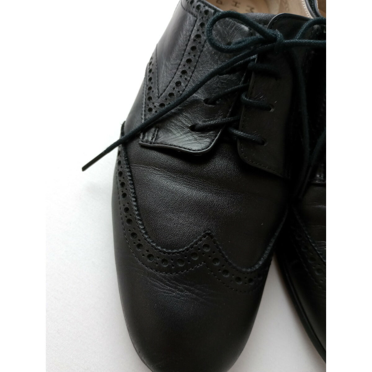 MARGARET HOWELL マーガレットハウエル レザー シューズ ウイングチップ 靴 黒 ブラック 22【中古】