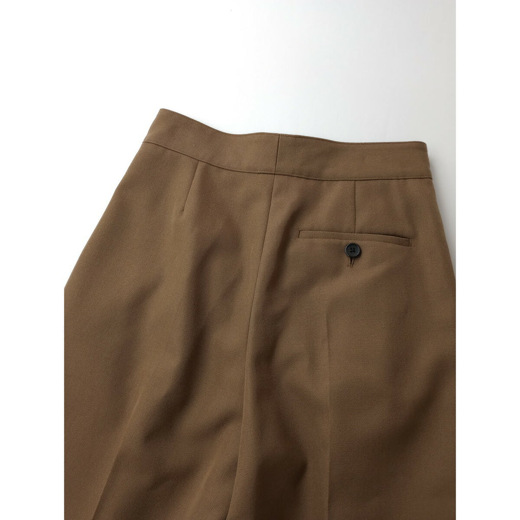 MARGARET HOWELL マーガレットハウエル WOOL GABARDINE TROUSERS ウール 毛 100％ ワイド パンツ ベージュ 2【中古】