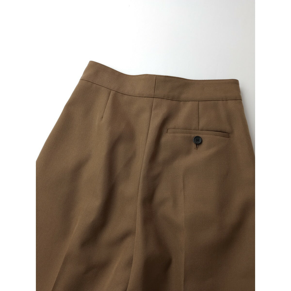 MARGARET HOWELL マーガレットハウエル WOOL GABARDINE TROUSERS ウール 毛 100％ ワイド パンツ ベージュ 2【中古】