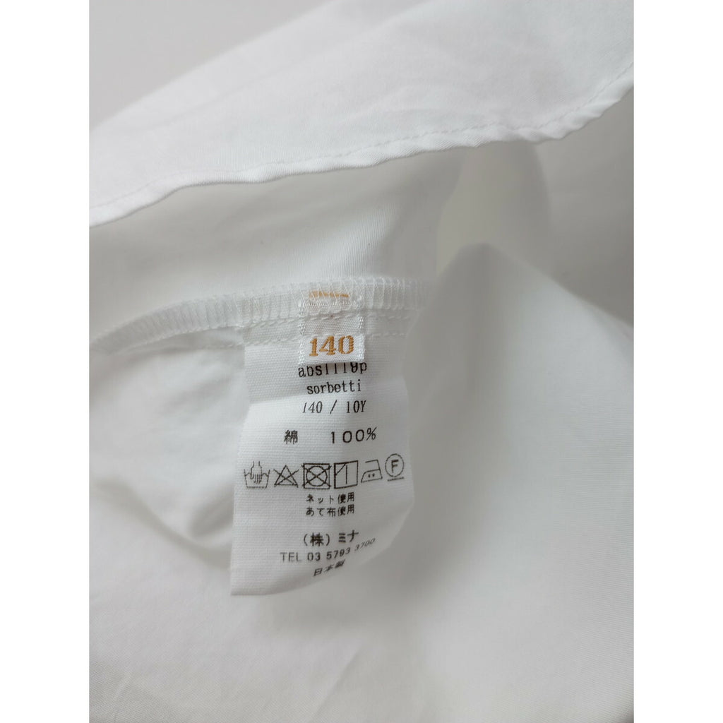 mina perhonen ミナペルホネン sorbetti 長袖 シャツ トップス 140 キッズ 子供服 白【中古】