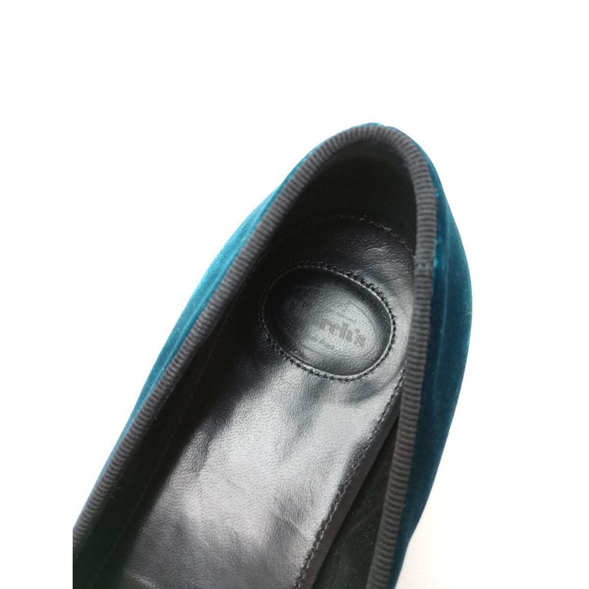church チャーチ ベルベット オペラ シューズ 靴 ベロア ピーコックブルー 37 (23M＋9609)【中古】