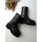 CAMINANDO × VERMEIL par iena カミナンド イエナ別注 ウシロ ZIPブーツ WTREKSOLE BACKZIPBOOTS バックジップ ショート 靴 黒 ブラック 5【中古】