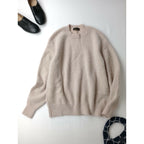 Drawer ドゥロワー FALL2 7G ウール モヘヤ カシミヤ パフスリーブ ロング スリーブ 長袖 ベージュ ニット トップス 【中古】