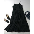 25SS suzuki takayuki スズキタカユキ camisole dress キュプラ キャミソール ドレス ロング ワンピース 黒 ブラック【中古】