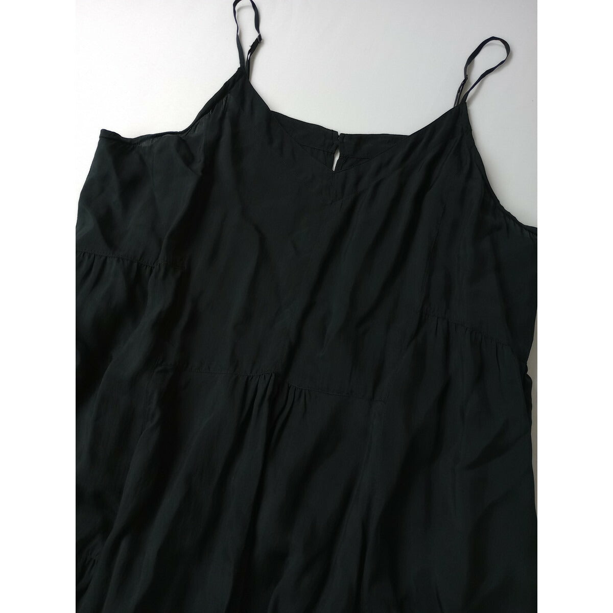 25SS suzuki takayuki スズキタカユキ camisole dress キュプラ キャミソール ドレス ロング ワンピース 黒 ブラック【中古】