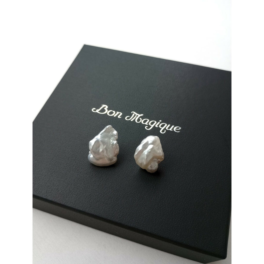 Bon Magique ボン マジック 白蝶 ケシ パール K18YG ピアス アクセサリー 【中古】