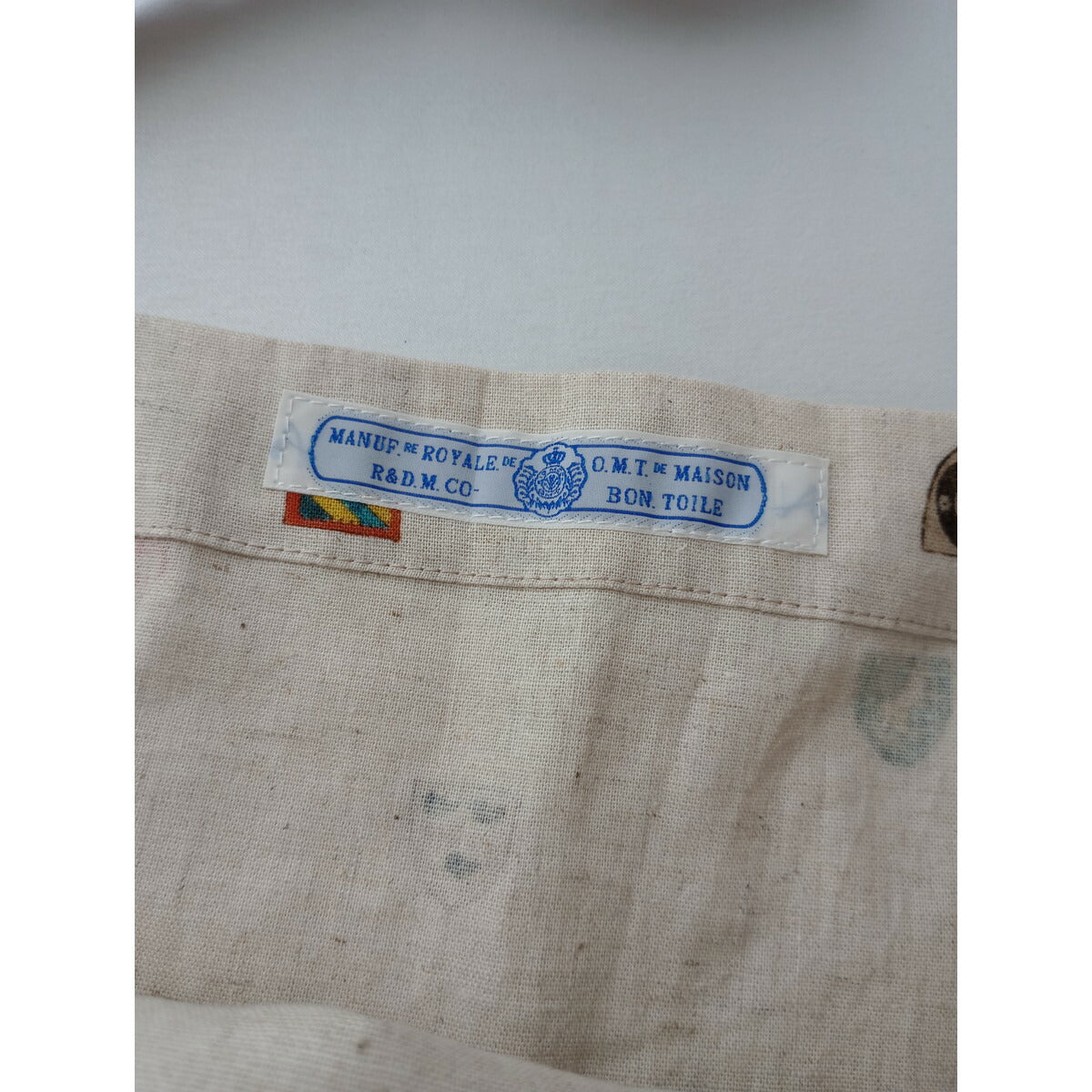 オールドマンズテーラー R&D.M.Co- COTTON LINEN COAT OF ARMS TOTE BAGコットンリネン コートオブアームズ トート バッグ キナリ 生成り【中古】