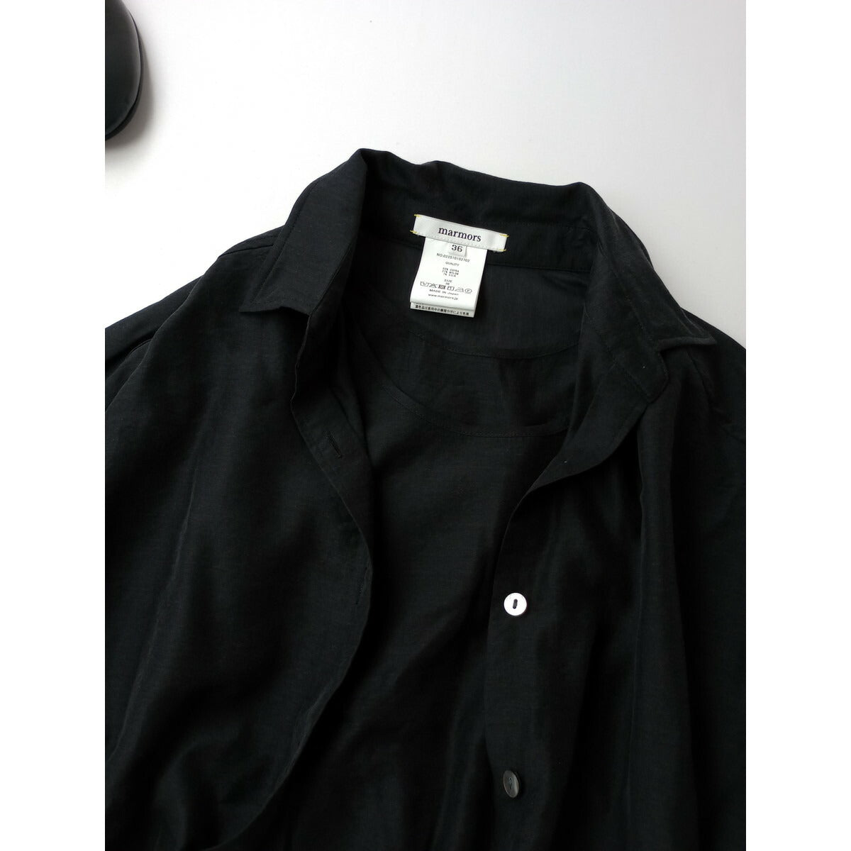 新品 25SS marmors マルモア wire shirt+tunk top シャツ タンクトップ セット ブラウス トップス 黒 ブラック