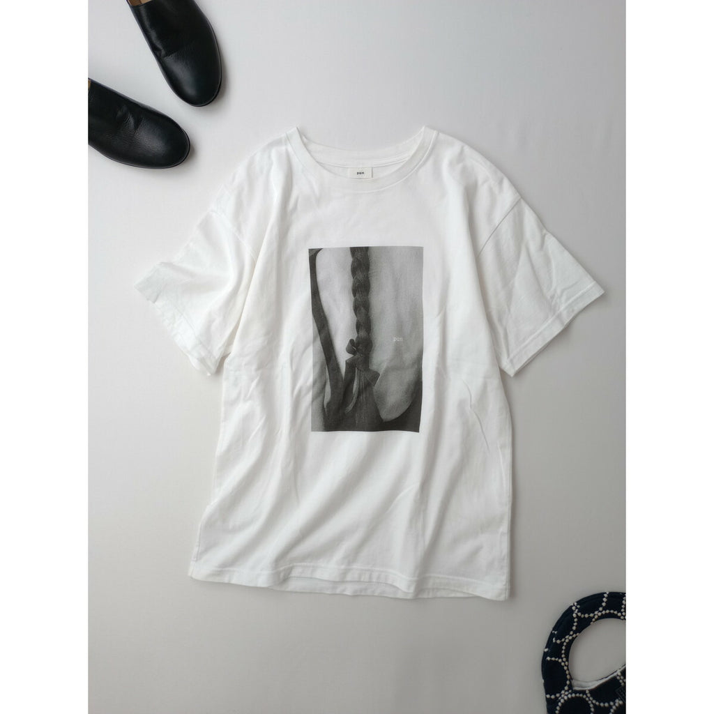 25SS pan×plageパン プラージュ別注 photo tee Nico Perezフォトプリントコットン綿 100％ 半袖Tシャツカットソートップス F 白 ホワイト【中古】