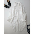 MADISON BLUE マディソンブルー HAMPTON LONG SHIRT ハンプトン ロング シャツ トップス リネン 麻 100％ 長袖 白 ホワイト 00 F【中古】