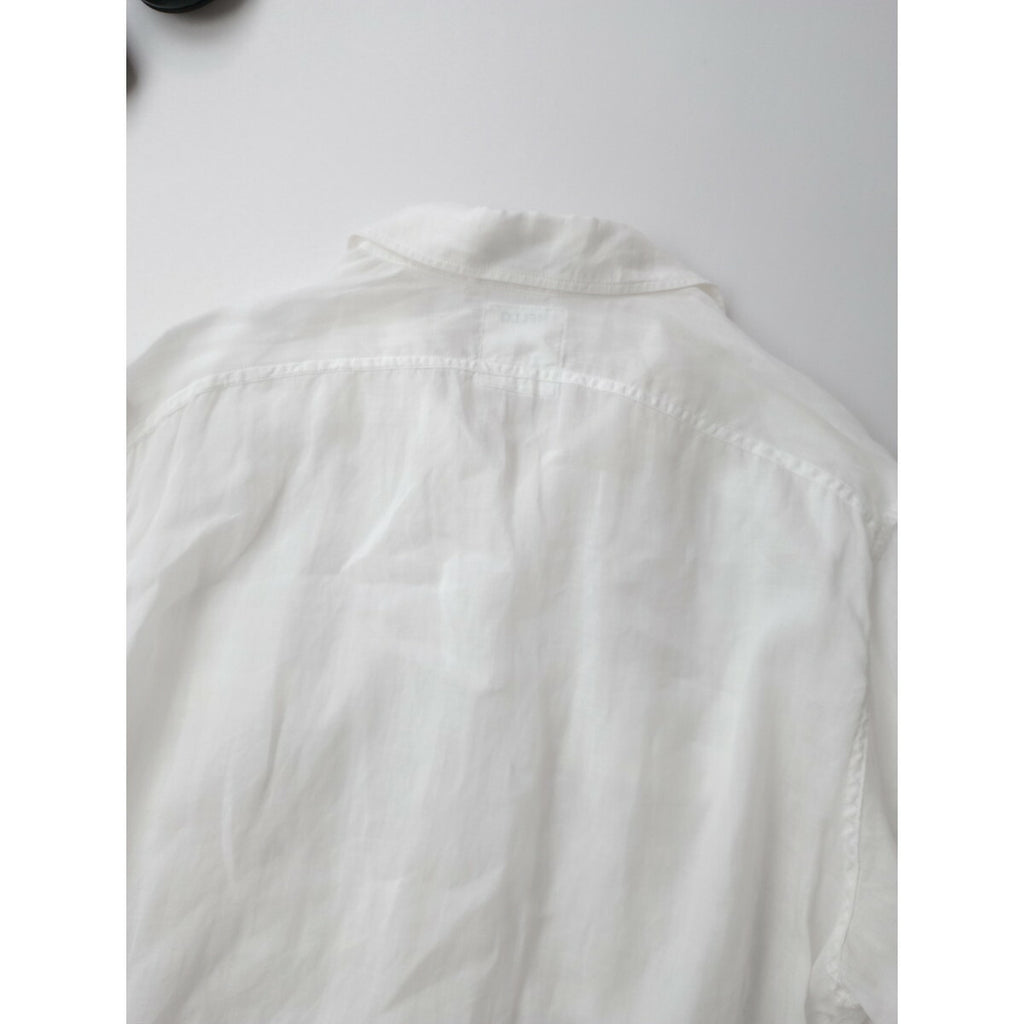 MADISON BLUE マディソンブルー HAMPTON LONG SHIRT ハンプトン ロング シャツ トップス リネン 麻 100％ 長袖 白 ホワイト 00 F【中古】