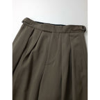 24AW MARGARET HOWELL マーガレットハウエル FLUID WOOL TROUSERS ウール 毛 100％ トラウザー スラックス パンツ カーキ 0【中古】