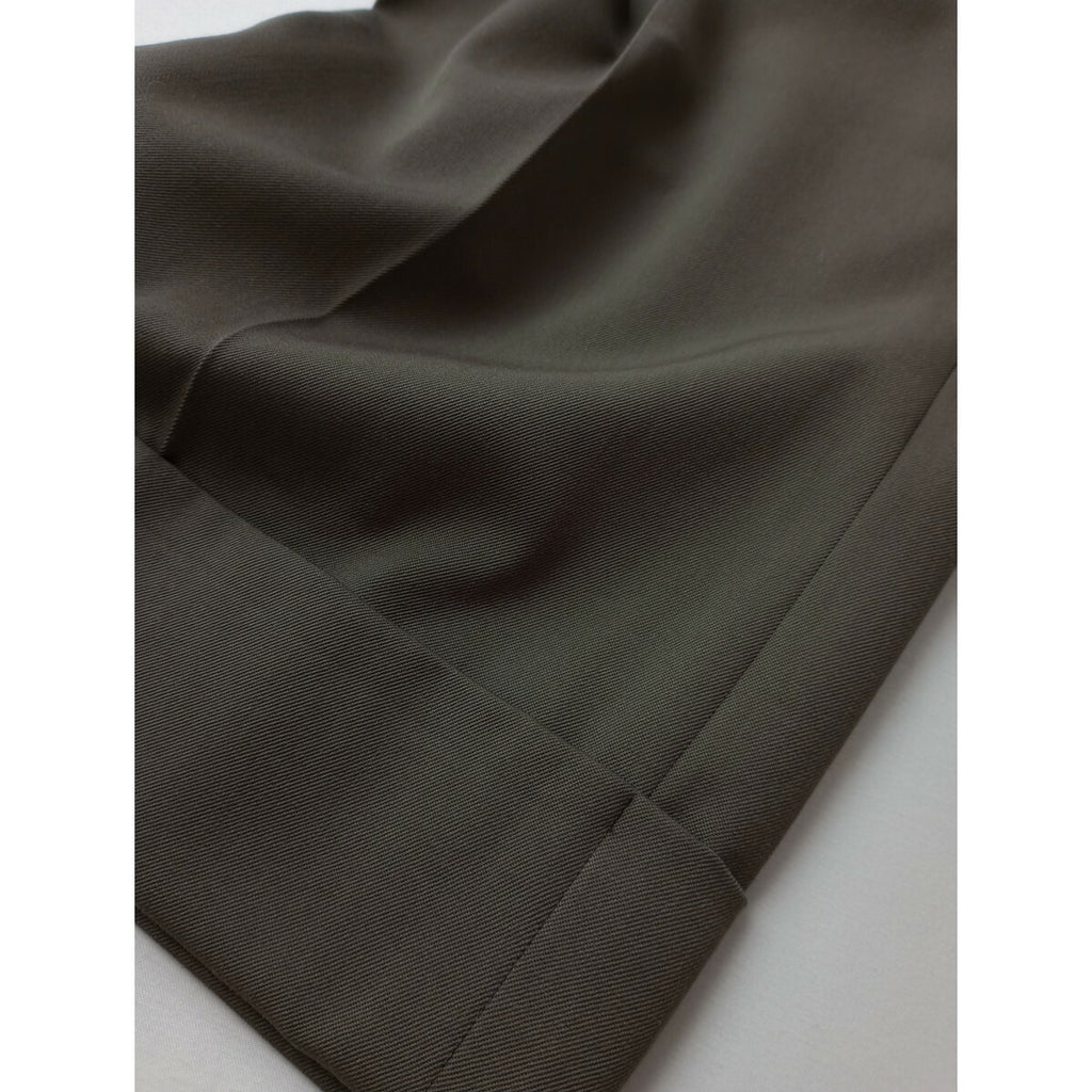 24AW MARGARET HOWELL マーガレットハウエル FLUID WOOL TROUSERS ウール 毛 100％ トラウザー スラックス パンツ カーキ 0【中古】