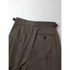 24AW MARGARET HOWELL マーガレットハウエル FLUID WOOL TROUSERS ウール 毛 100％ トラウザー スラックス パンツ カーキ 0【中古】