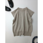 NATIVE VILLAGE ネイティブ ヴィレッジ Open back vest オープン バック ニット ベスト ウール 毛 100％ ベージュ (21M＋1736)【中古】