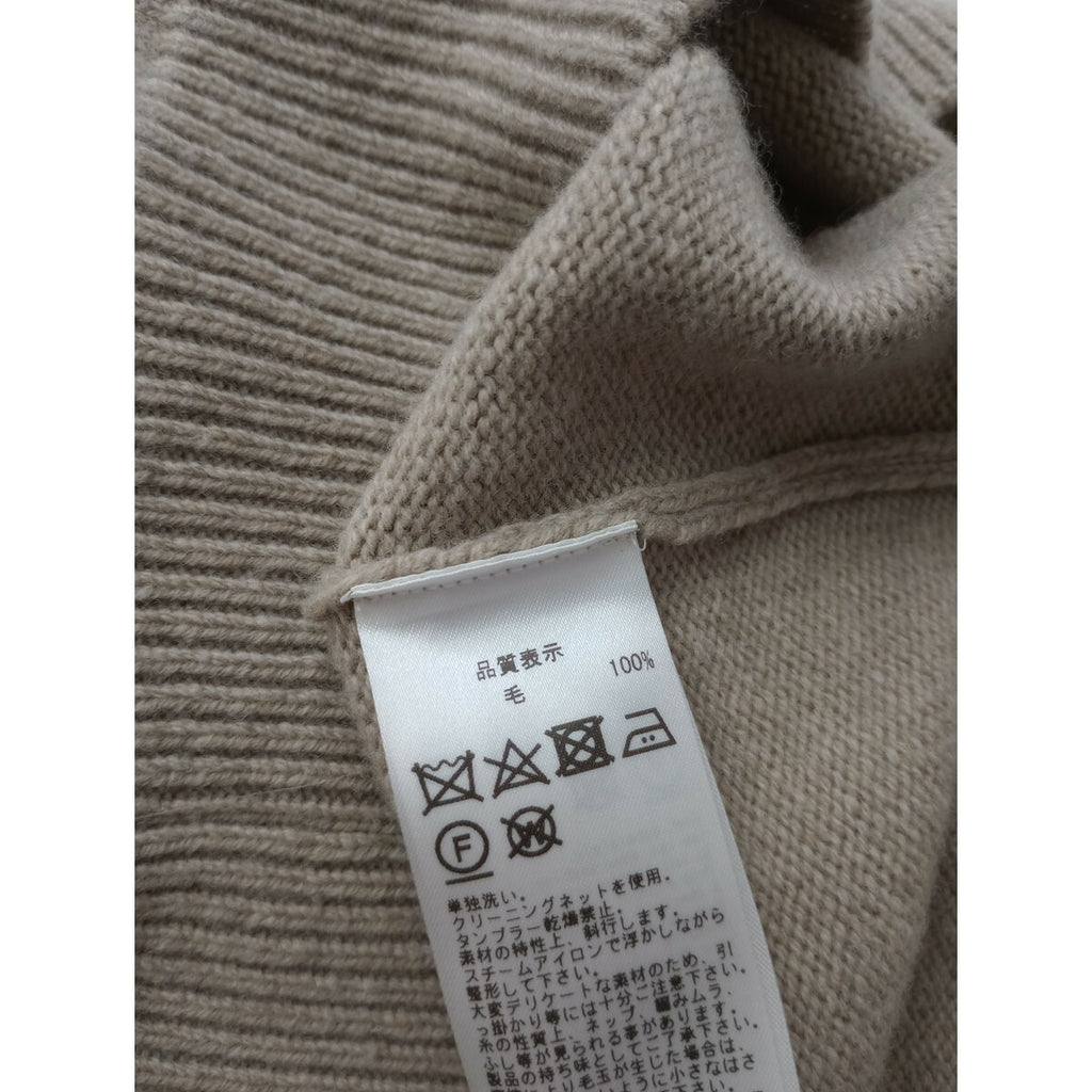 NATIVE VILLAGE ネイティブ ヴィレッジ Open back vest オープン バック ニット ベスト ウール 毛 100％ ベージュ (21M＋1736)【中古】