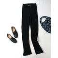 STUDIO NICHOLSON スタジオニコルソン 9GG MERINO RIB LEGGING リブ ニット レギンス パンツ 黒 ブラック 0 (22M＋9609)【中古】