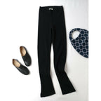 STUDIO NICHOLSON スタジオニコルソン 9GG MERINO RIB LEGGING リブ ニット レギンス パンツ 黒 ブラック 0 (22M＋9609)【中古】