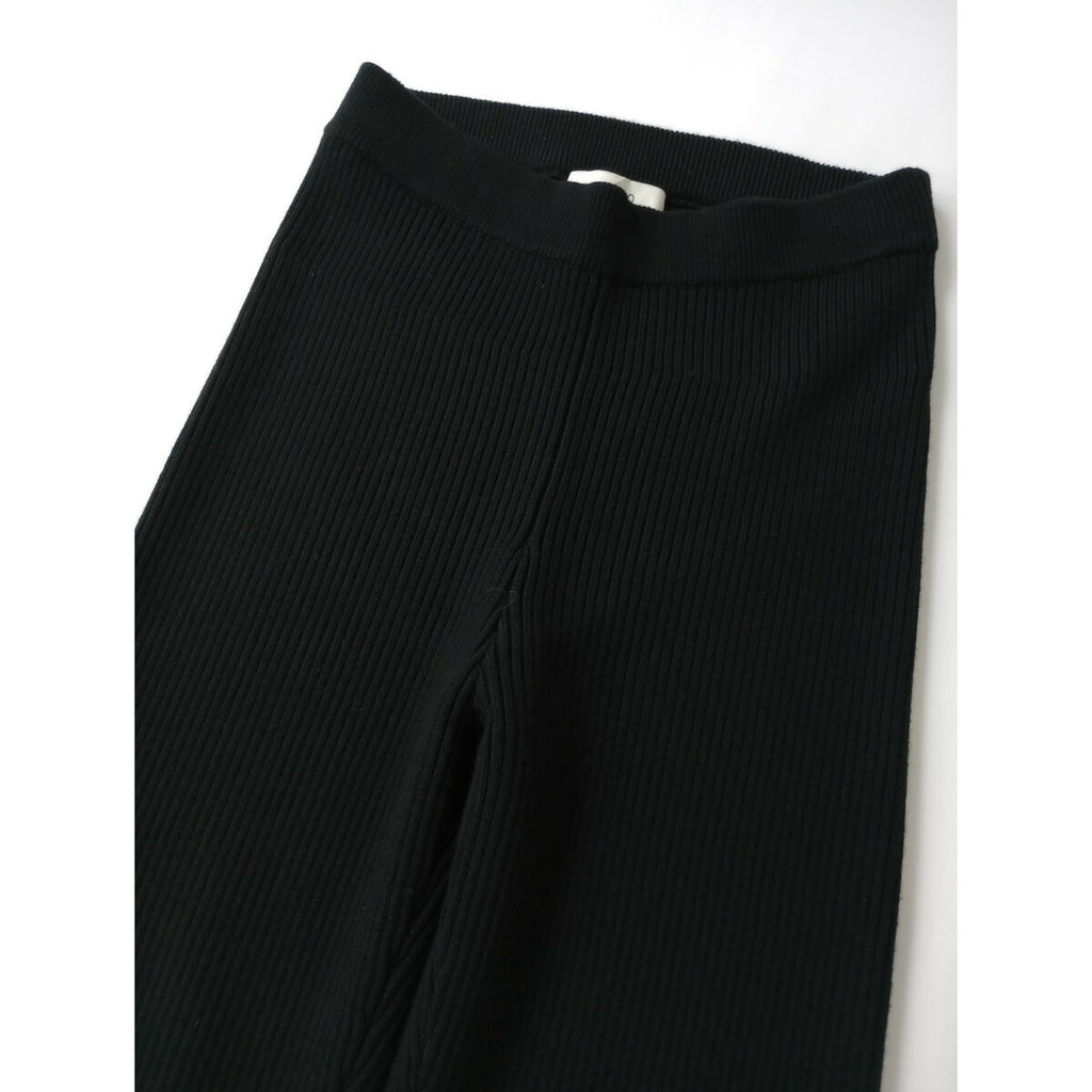 STUDIO NICHOLSON スタジオニコルソン 9GG MERINO RIB LEGGING リブ ニット レギンス パンツ 黒 ブラック 0 (22M＋9609)【中古】