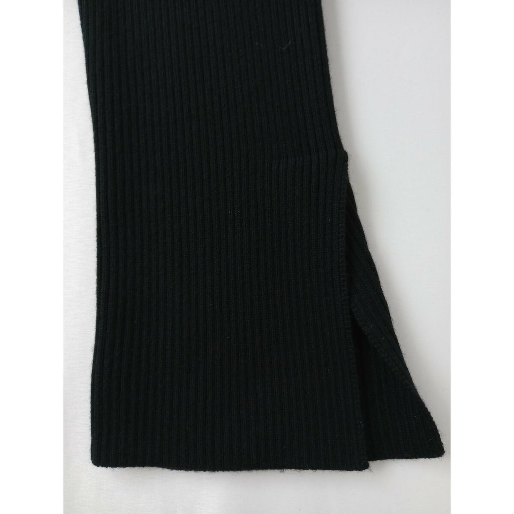 STUDIO NICHOLSON スタジオニコルソン 9GG MERINO RIB LEGGING リブ ニット レギンス パンツ 黒 ブラック 0 (22M＋9609)【中古】