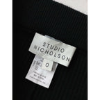 STUDIO NICHOLSON スタジオニコルソン 9GG MERINO RIB LEGGING リブ ニット レギンス パンツ 黒 ブラック 0 (22M＋9609)【中古】